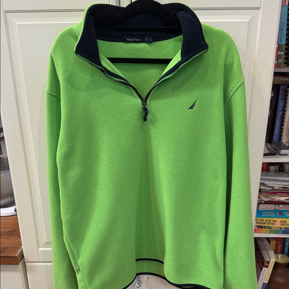 Nautica Men's Lime Green Zip-Up Sweater